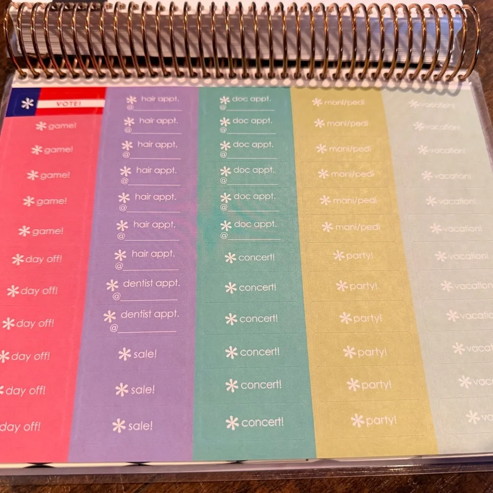 Erin Condren Marble Rose Gold Coiled LifePlanner Hourly Set